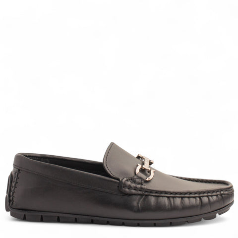 Men Black Leather Espadrilles #4850