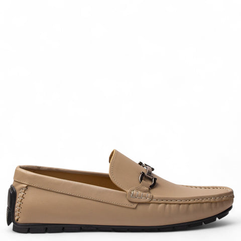 Men Beige Leather Espadrilles #4854