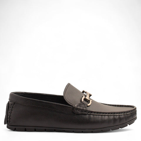 Men Black Leather Espadrilles #4855