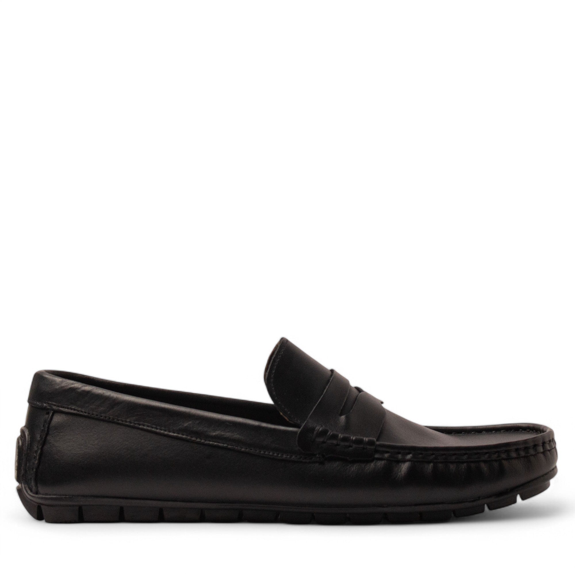 Men Black Leather Espadrilles #4887
