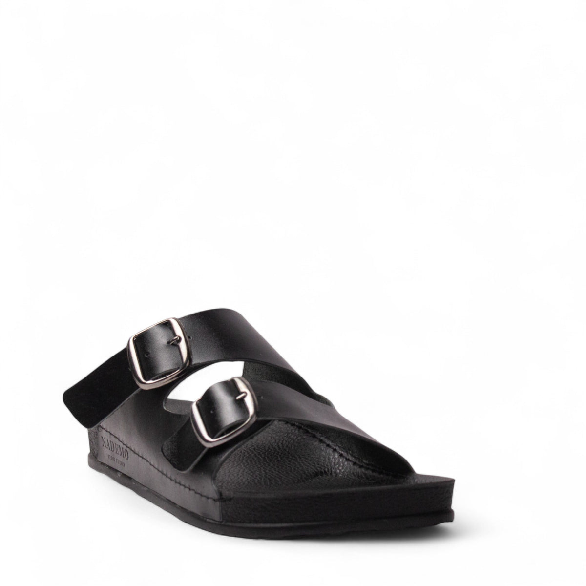 Men Black Leather Slipper #4921