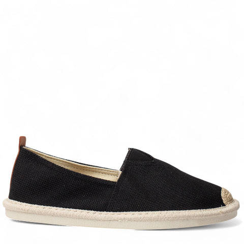 Europeon Union Men Black Cloth Espadrilles #4929