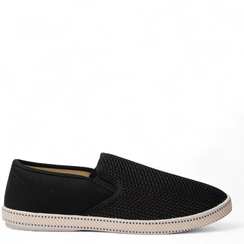 EuropeonUnion Men Black Cloth Espadrilles #4931