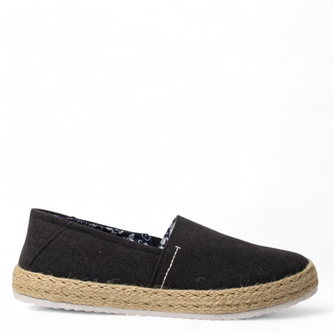 Europeon Union Men Black Cloth Espadrilles #4934