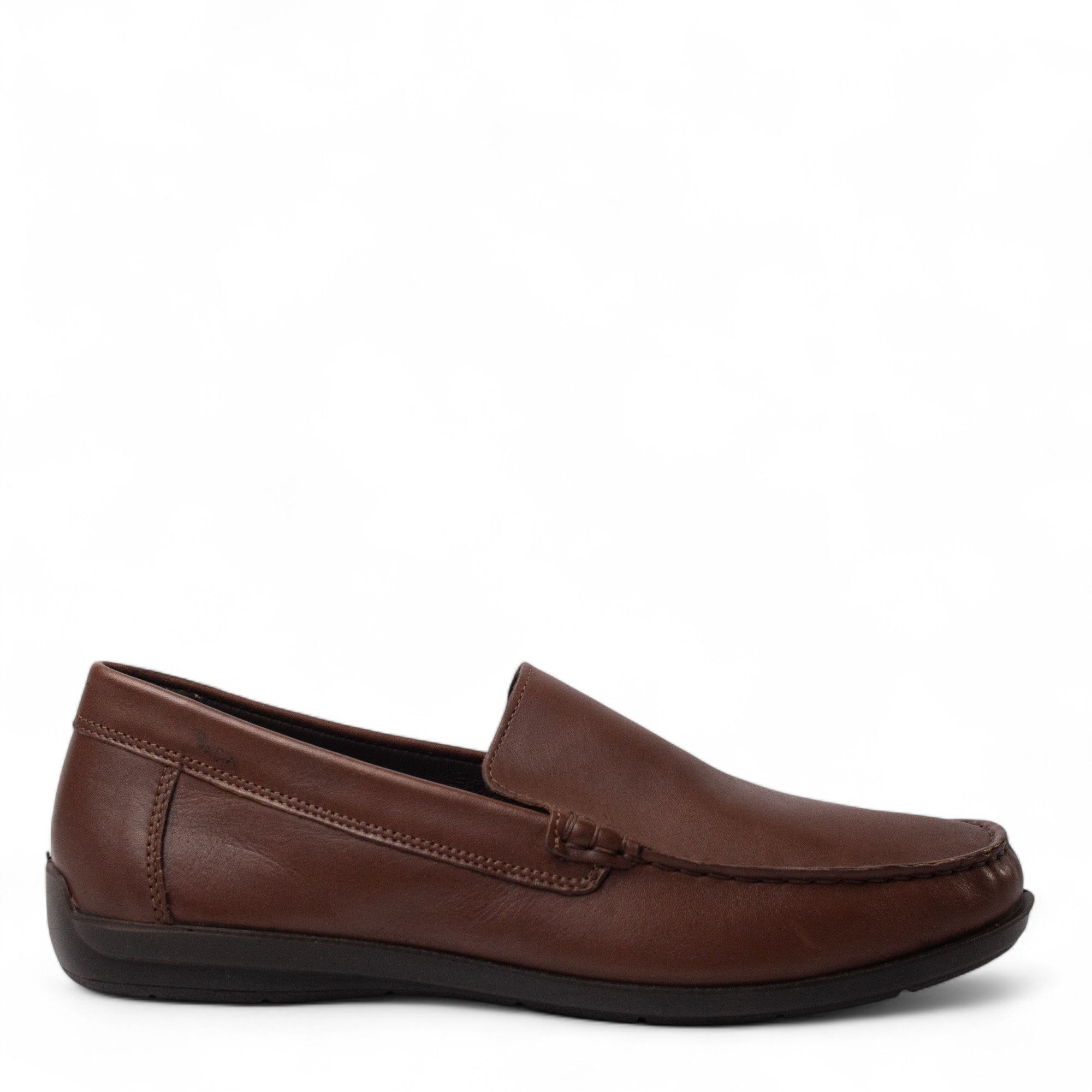 Italian Men Brown Leather Espadrilles #4985