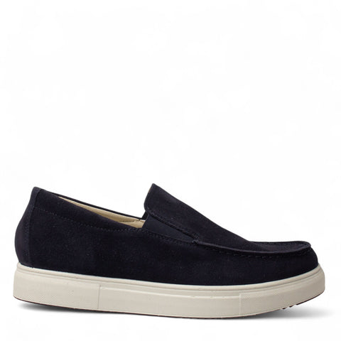 Italian Men Dark Blue Chamois Espadrilles #4996