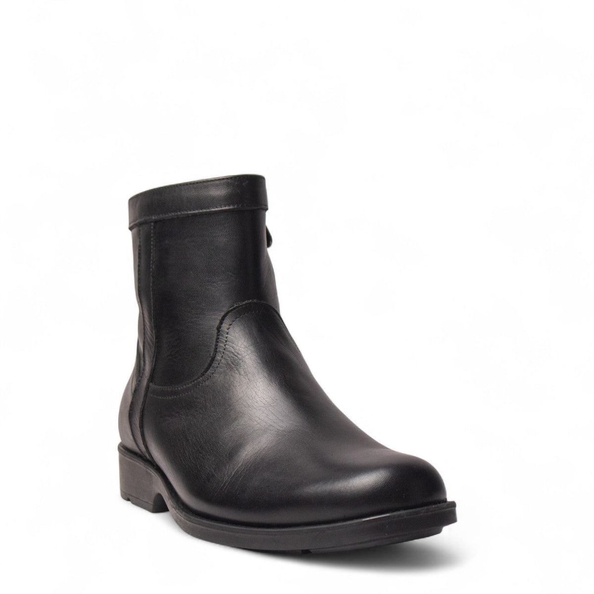 Men Black Leather HalfBoot #5015