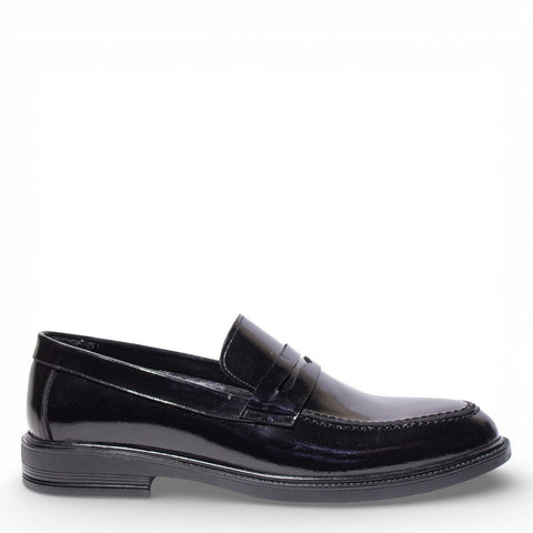 Men Black Vernis Leather Shoes #5028