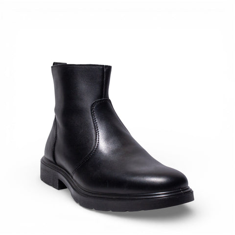 Italian Men Black Leather HalfBoot #5101