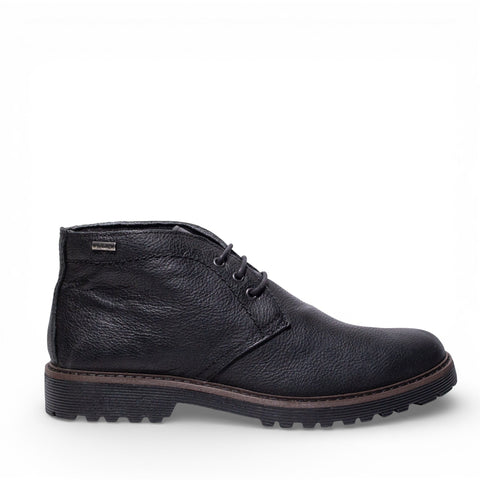 Italian Men Black Leather HalfBoot #5103