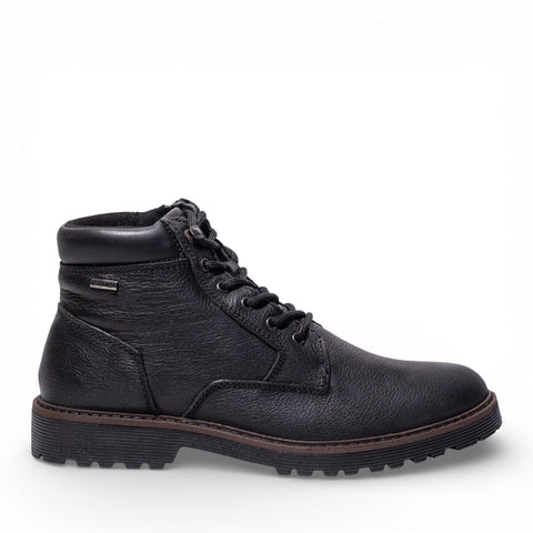 Italian Men Black Leather HalfBoot #5106