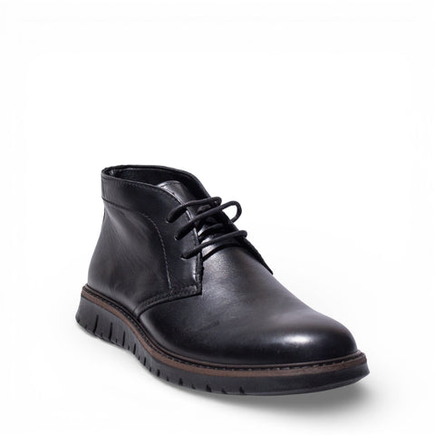 Italian Men Black Leather HalfBoot #5107