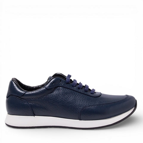 Men Navy Leather Shoes #5121