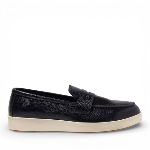 Men Black Leather Espadrilles #5130