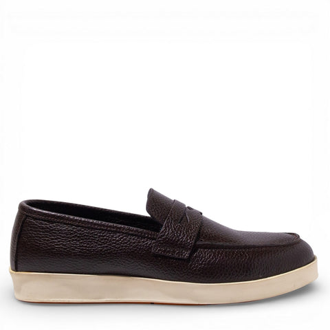 Men Brown Leather Espadrilles #5131