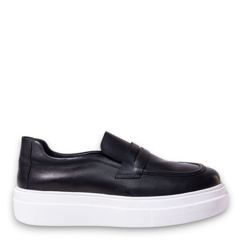 Men Black Leather Espadrilles #5151