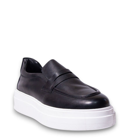 Men Black Leather Espadrilles #5151