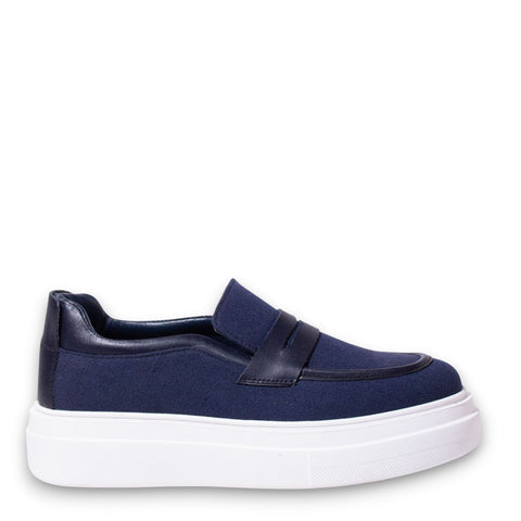 Men Navy Cloth Espadrilles #5153