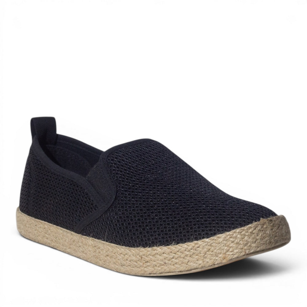 Europeon Union Men Black Cloth Espadrilles #5206