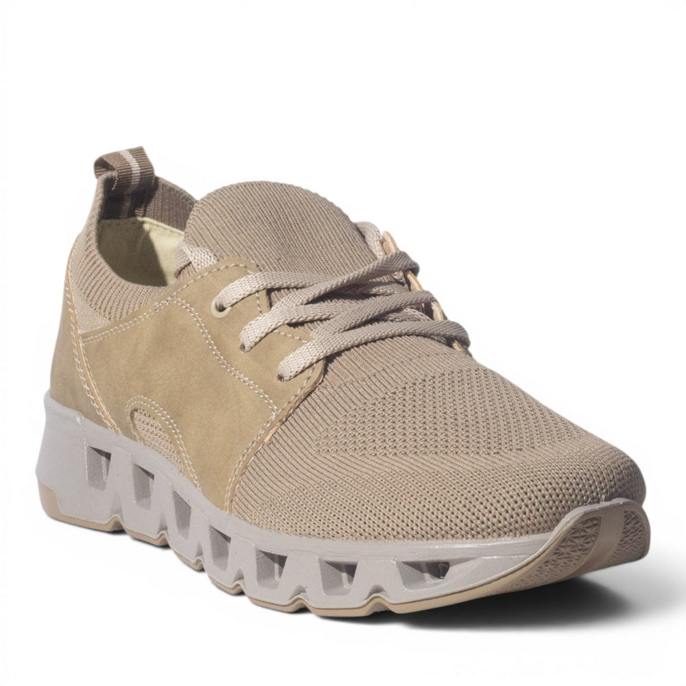 Italian Men Beige Cloth Shoes #5224
