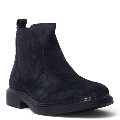 Italian Men Navy Chamois Half Boot #5258