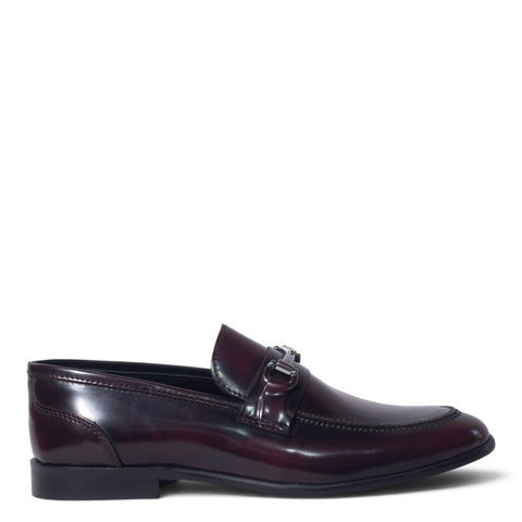 Italian Men Maroon Vernis Leather Shoes #5269