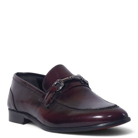Italian Men Maroon Vernis Leather Shoes #5269