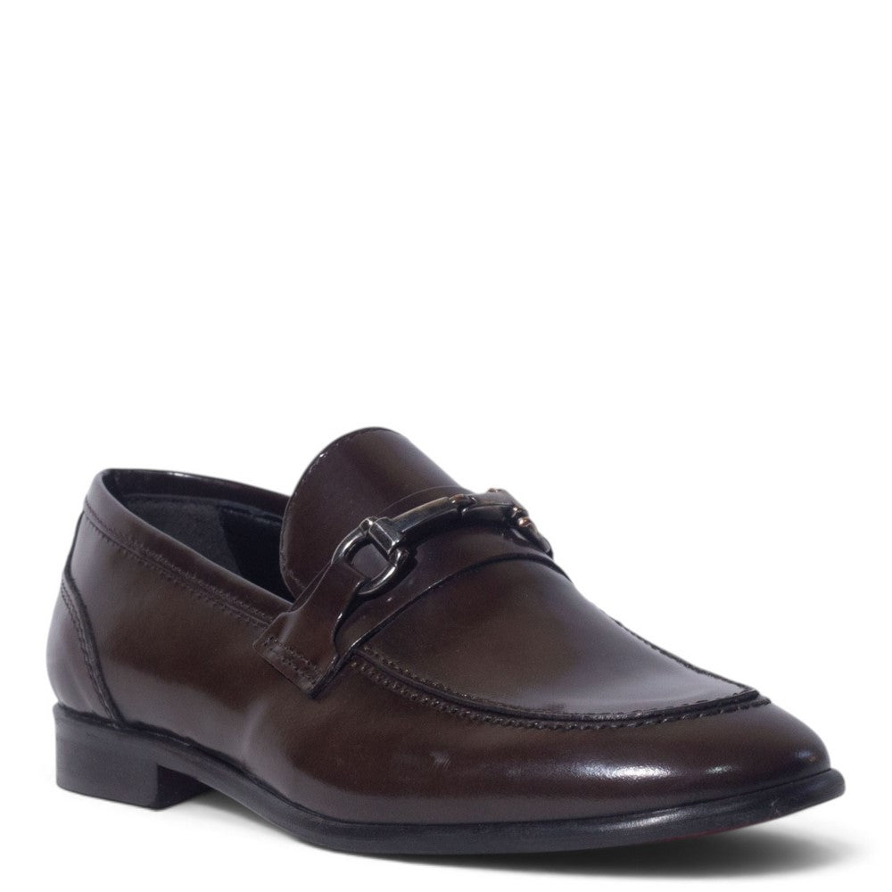 Italian Men Brown Vernis Leather Shoes #5270