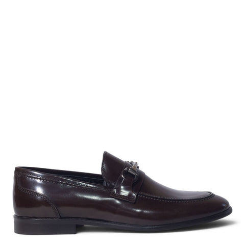 Italian Men Brown Vernis Leather Shoes #5270