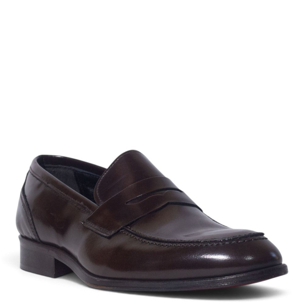 Italian Men Brown Vernis Leather Shoes #5272