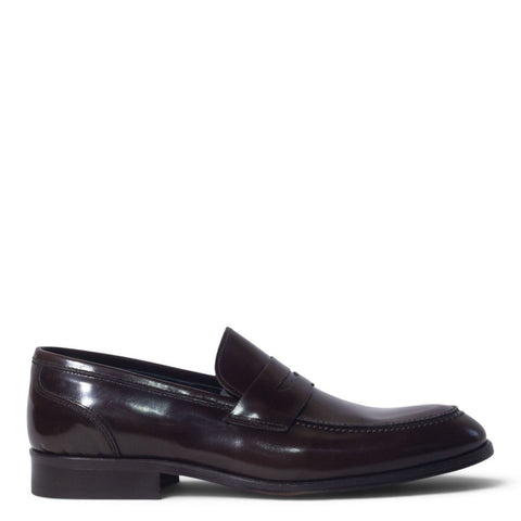 Italian Men Brown Vernis Leather Shoes #5272