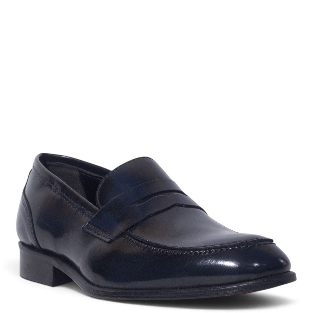 Italian Men Navy Vernis Leather Shoes #5274