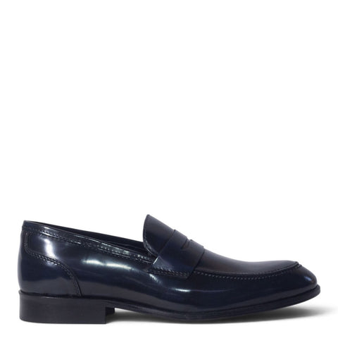 Italian Men Navy Vernis Leather Shoes #5274