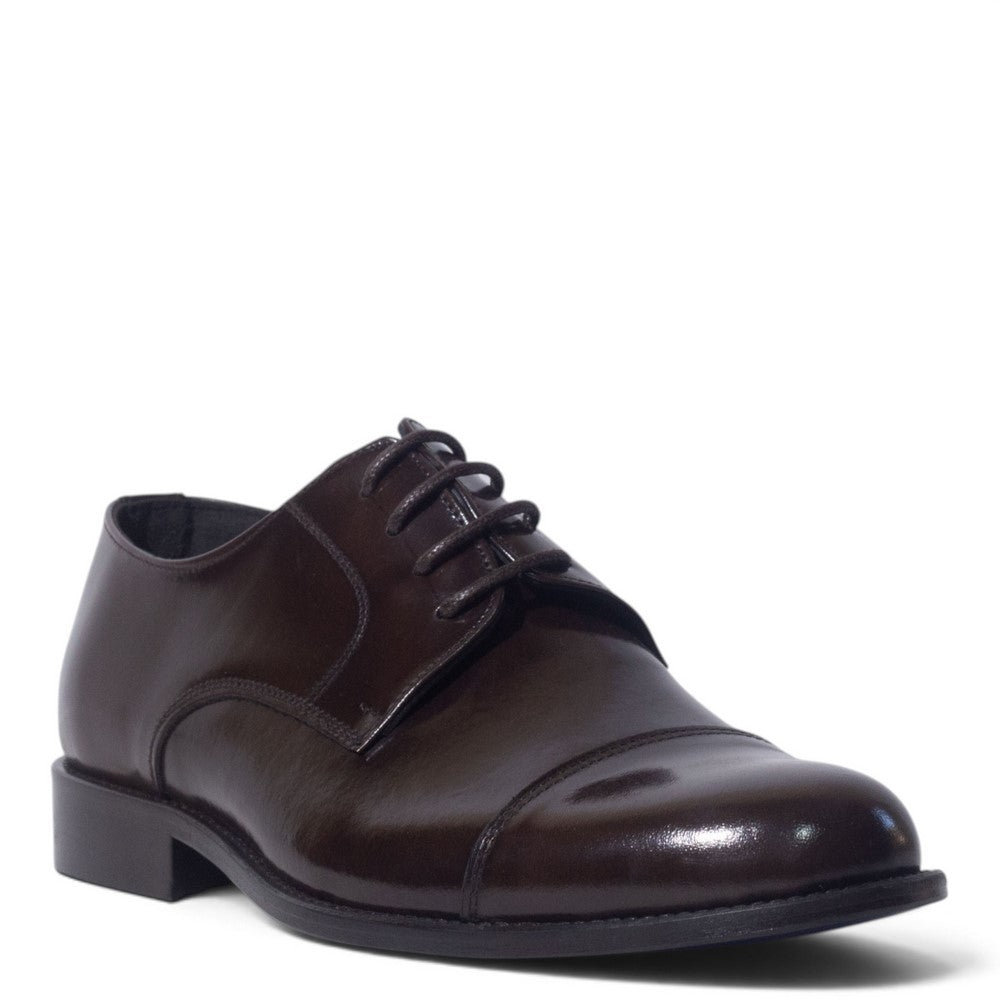Italian Men Brown Vernis Leather Shoes #5278