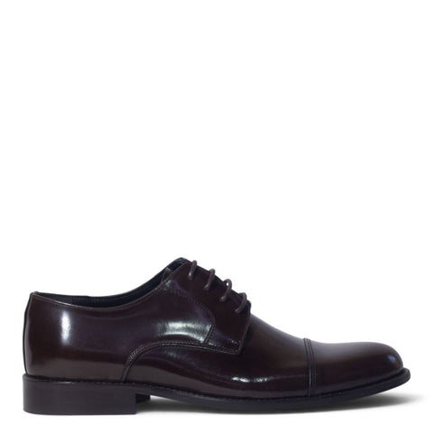 Italian Men Brown Vernis Leather Shoes #5278