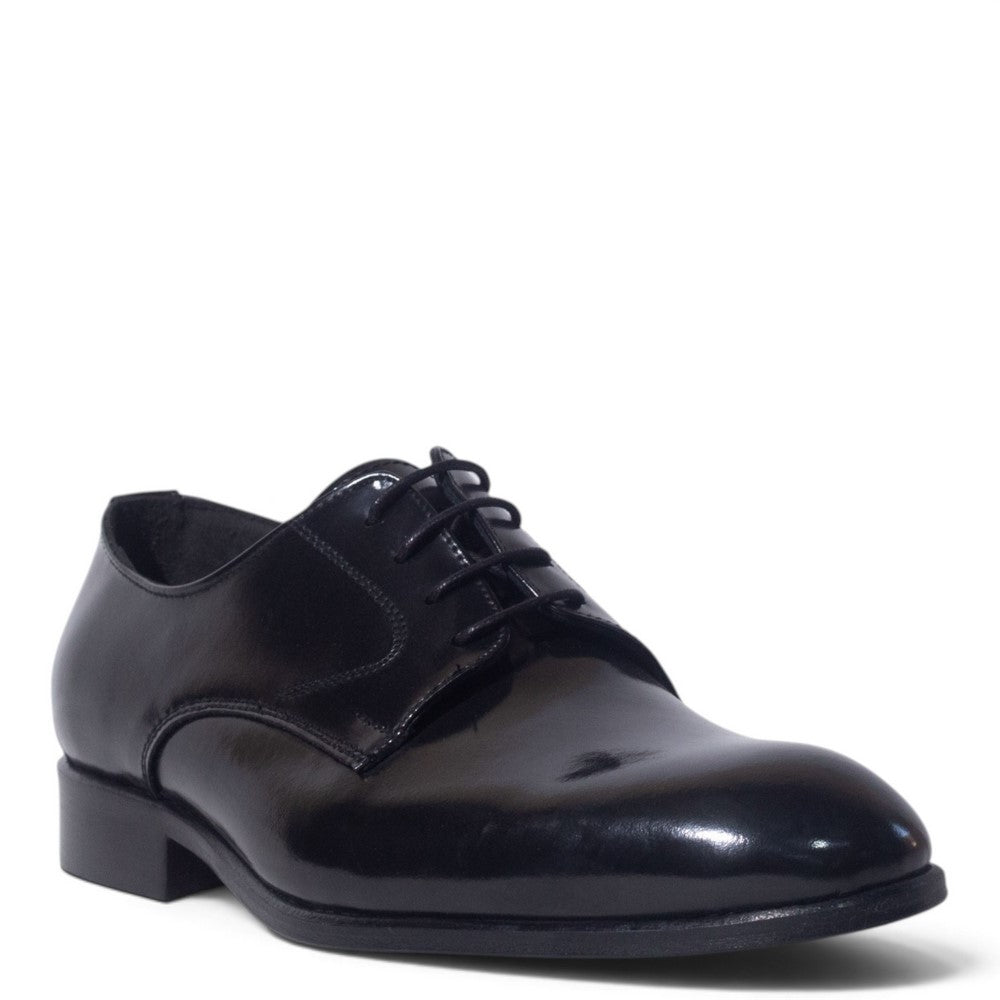 Italian Men Black Vernis Leather Shoes #5279