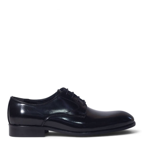 Italian Men Black Vernis Leather Shoes #5279