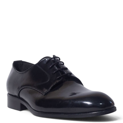 Italian Men Black Vernis Leather Shoes #5279