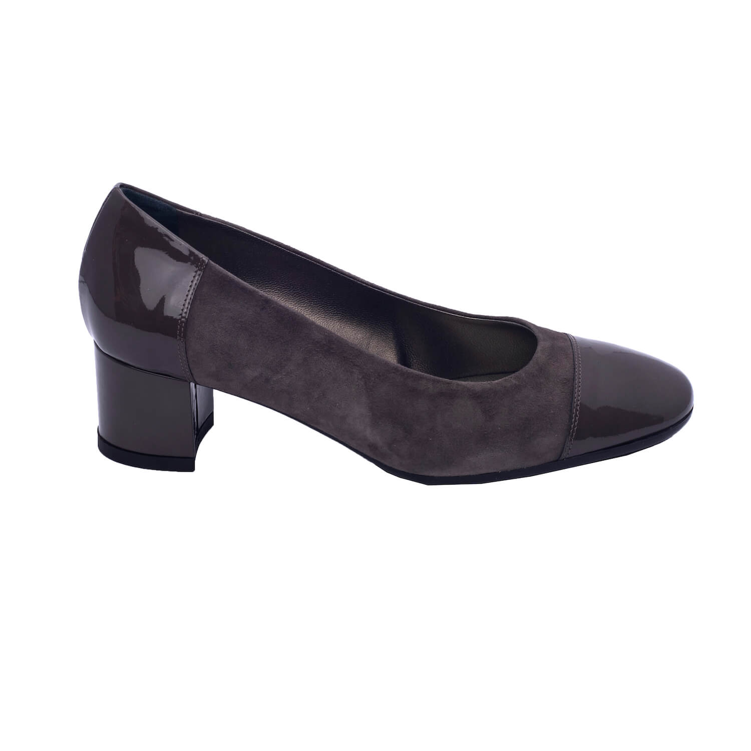Italian Women Grey Leather, Chamois Shoes #8471 - Scarpa Egypt