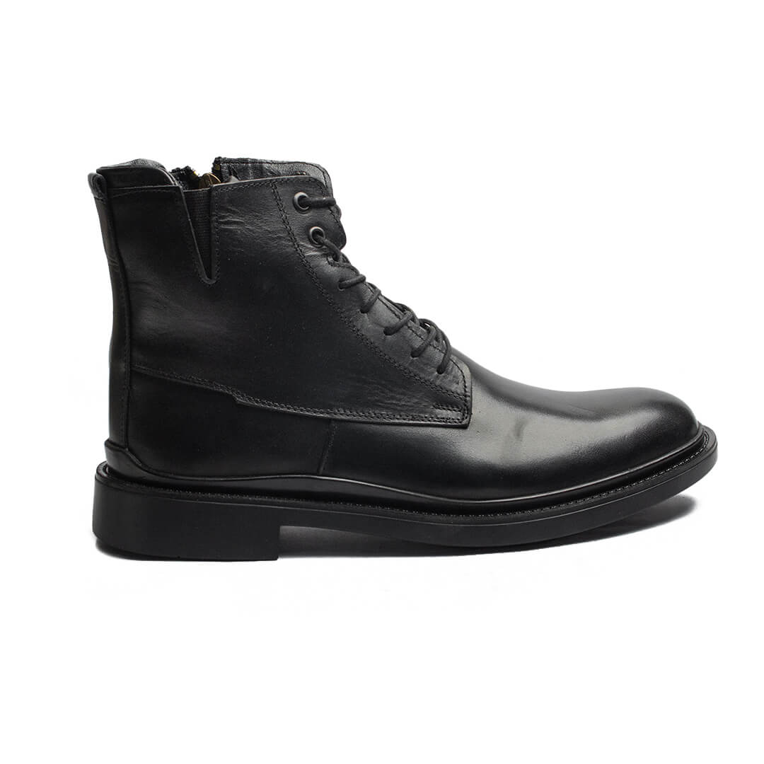 Turkish Men Black Leather Half Boot #4359 - Scarpa Egypt